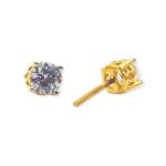 Beautiful Gold Stud with Beautiful Zerkons Single Stone